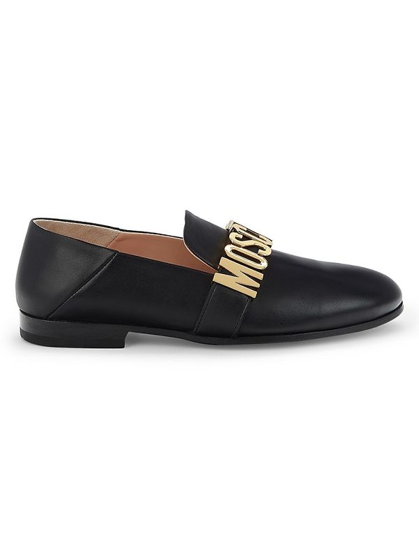 ! Logo Leather Loafers - Black - 37(7)