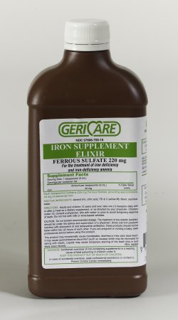 Geri-Care Iron Supplement Ferrous Sulfate 16oz Liquid 220mg-5mL 1 Bottle