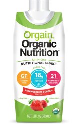 OrgainOrganic Nutritional Shake Oral Supplement, Strawberries and Cream Flavor, 12 Each - Case