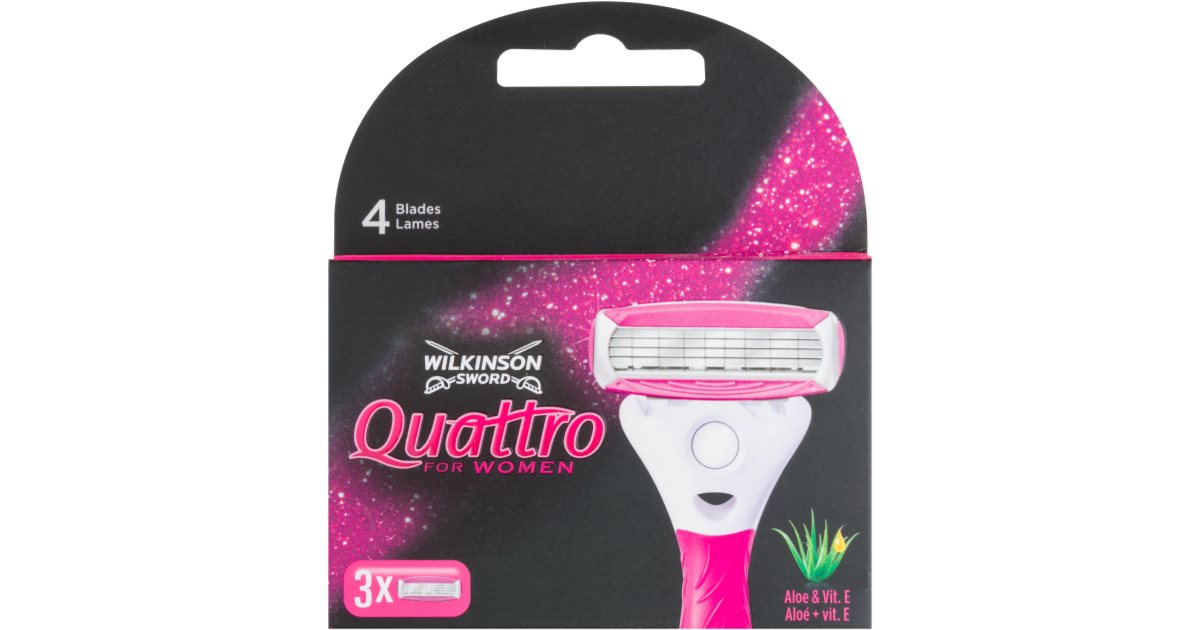 Wilkinson Sword Quattro da donna Aloe & Vitamina E lame di ricambio 3 pezzi