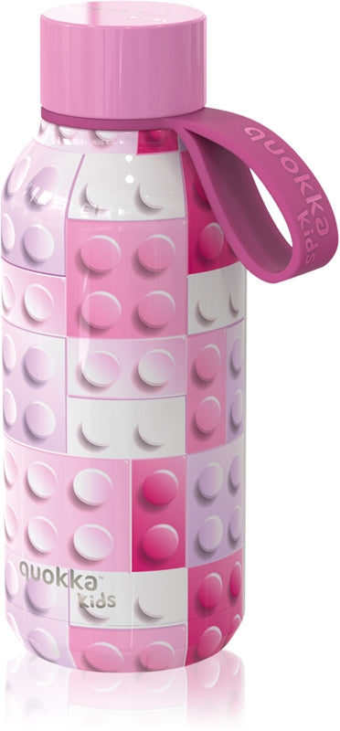Quokka Termo infantil sólido con cordón. Pink Ladrillos 330 ml