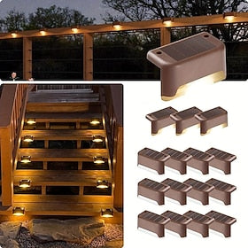 16pcs Solar Garden Step Stair Lights, Durable Waterproof Stair Deck Decor - Bright Aisle, Wall  Rail Illumination for Household Gardens, Energ Saving Outdoor L
