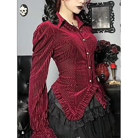Retro vintage Punk  Gothic Middeleeuws Steampunk Blouse - overhemd Gothic meisje Dames Maskerade Feest Blouses