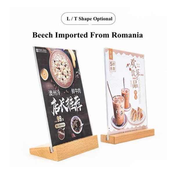 Tent A6 Table Wood Acrylic Menu Paper Sign Holder Stand Price Ticket Holder Poster Picture Photo Frame For Christmas Advertising