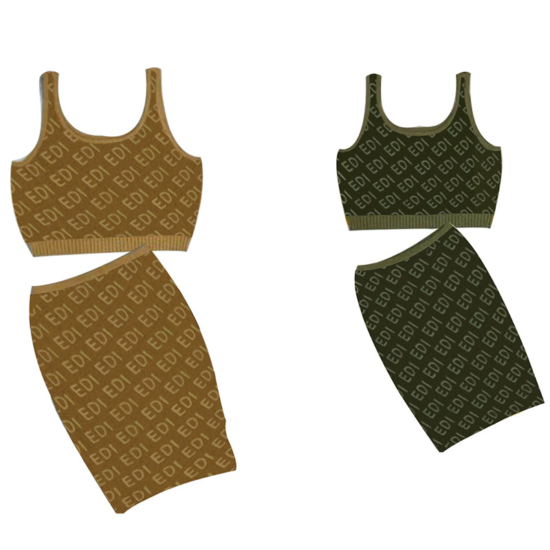 Women&#039;s Two Piece Dress Sets Designer Shirt Cardigan Women sweater 2022 luxuriou Suspender Wrap Spring summer Autumn Skirt knitting Sweaters De