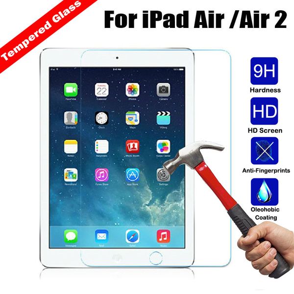 9H Hardness Tempered Glass Protector For ipad mini 4 5 10.2 air 2 10.9 8 7 Tablet Anti-Scratch Film Pro 11 12.9 10.5 9.7 Screen Protectors w