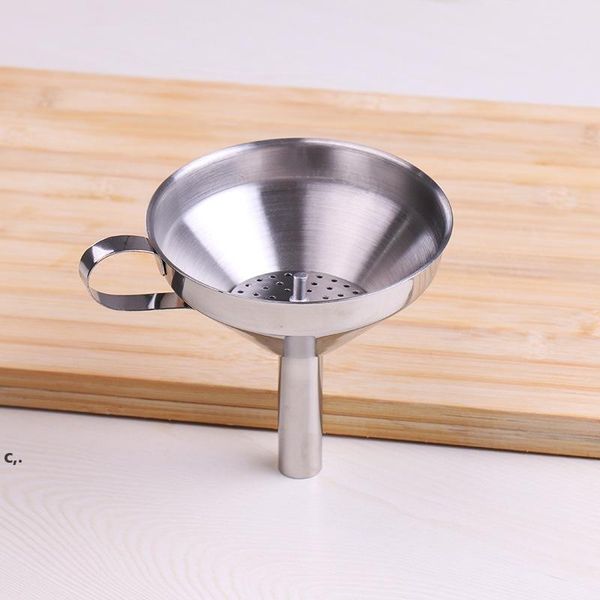 Functional Stainless Steel Kitchen Oil Honey Funnel With Detachable Strainer-Filter For Perfume Liquid Water Tools 0528