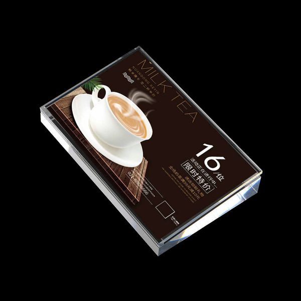 A5 Wholesale Price Slant Back Counter Acrylic Sign Holder Frame In Slanted Advertising Paper Pictures Display Stands On Desk