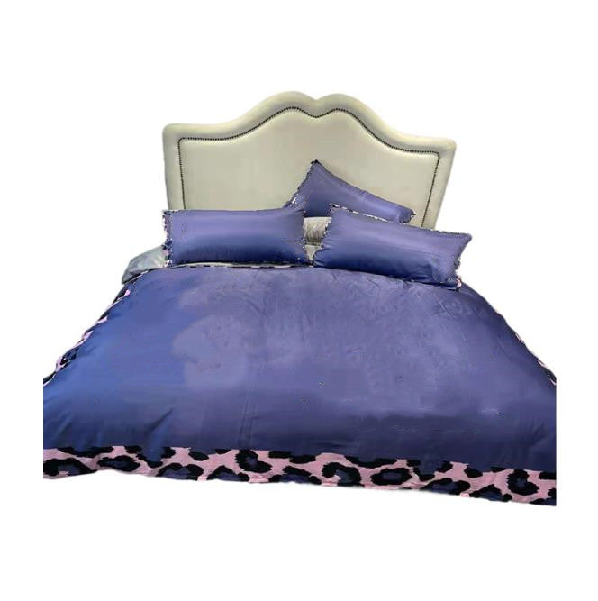 Queen Size Bedding Sets Plaid Printed 4 Pieces European Style Duvet Cover Sheets Pillowcases