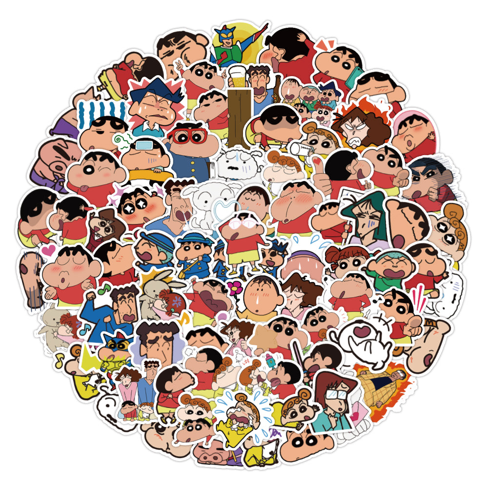 50pcs Sticker New Crayon Shin-chan Pattern Cute Trolley Case Guitar Skateboard Decals Anime Stickers Toys For Laptop Skin