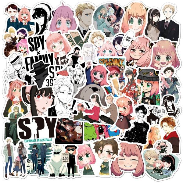 50Pcs-Lot Anime SPY X FAMILY Stickers Spy Family Graffiti Sticker for DIY Luggage Laptop Skateboard Motorcycle Bicycle Decals Wholesale