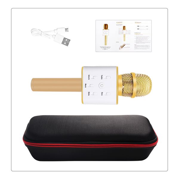 2022 Newest superior quality Q7 Bluetooth Microphone Portable Handheld Wireless KTV Karaoke Player Loudspeaker MIC Speaker For iPhone 13 Plu