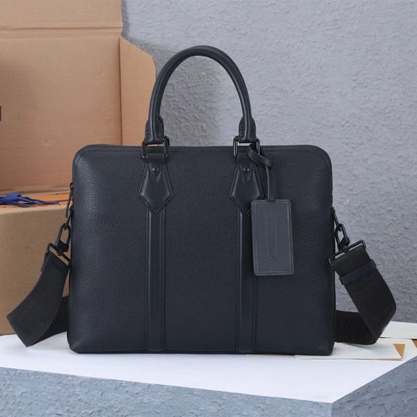 Mens Briefcase Handbags Leather Laptop Bag Sacoche Homme Fashion Designer Handbag classical computer Bags High capacity Crossbody shoulder b