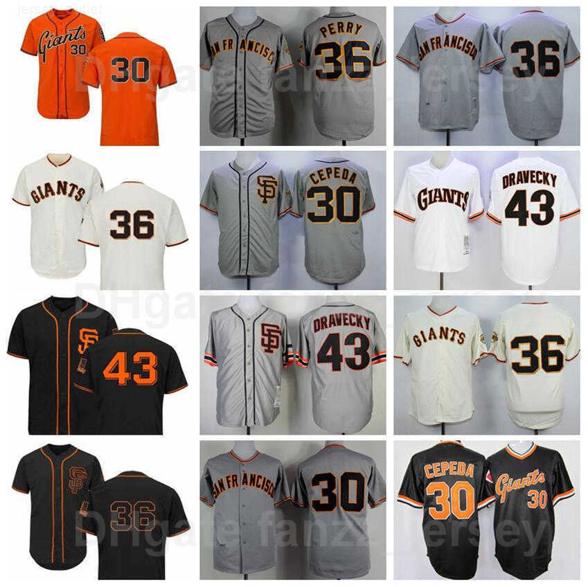 Vintage 43 Dave Dravecky Jersey Retro 1951 1962 1989 Baseball 30 Orlando Cepeda 36 Gaylord Perry Retire Pullover Flexbase Cool Base Cooperstown Good