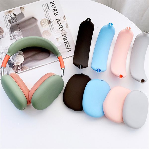 Soft Silicone Cases Headphone Ear Pads Cushion Protective Cover Muffs Sleeve for Apple Max Headband Skin