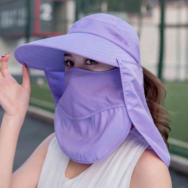 Hats Big Edge Sunscreen Women&#039;s Face Mask Korean Versatile Detachable Anti Ultraviolet