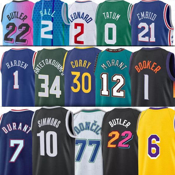 75th Durant Morant Jimmy Jerseys Ben Butler Simmons Luka Embiid Doncic Devin Ja Booker Joel Harden Dwyane Curry Wade Leonard LaMelo Jokic Ba