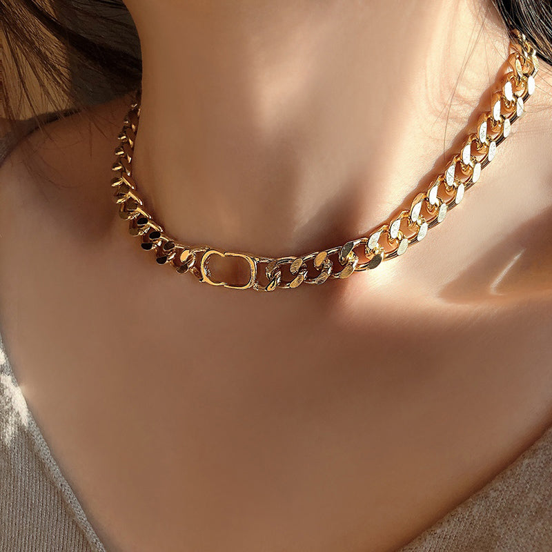 necklace Designer Jewelry pendant Choker Necklace woman Chain Fashion Luxury Wedding Diamond 18K Gold Titanium steel Letter pendants necklaces set w