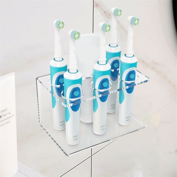 1-2-3-4-5holes Wall Mounted Electric Toothbrush Holder Stand Makeup Case Shaving Brush Storage rack Bathroom Accessories 220401