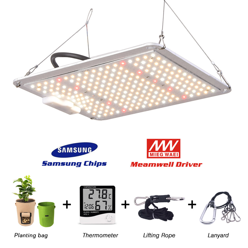 Samsung LM301H LED Grow Light 1000W Full Spectrum 3000K 5000K Mix 660nm IR Meanwell Drive for 3x3ft Coverage Greenhouse Hydroponic Indoor Plants Veg