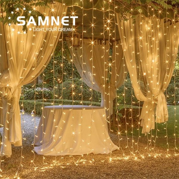 3x1-3x2-3x3 LED Christmas Garland Fairy Lights String Lights For Curtains-Home-Bedroom Decoration Outdoor Light Holiday Lights 220408