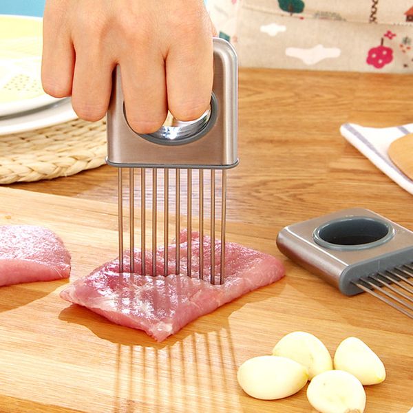 50pcs NEW Tomato Slicer stainless Steel Fruits Cutter Tool Perfect Slicer Tomato Potato Onion Holder Slicer Lemon Cutting Holder Vegetable