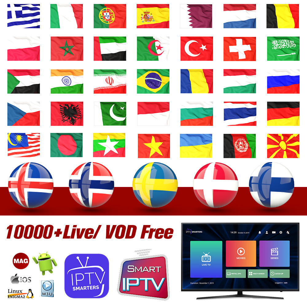 4k full HD Europe Program 13000live 37000vod m3 u hot XXX 18 for Samrt Android TV 1year Service Provid with free test screen protector Other TV Part