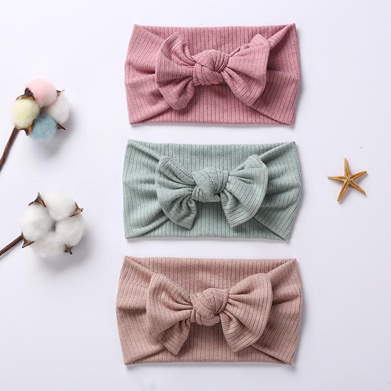 Hair Accessories 20pcs Girls Elastic Knitted Bows Headbands Infants Wide Turban Headwraps For Kids