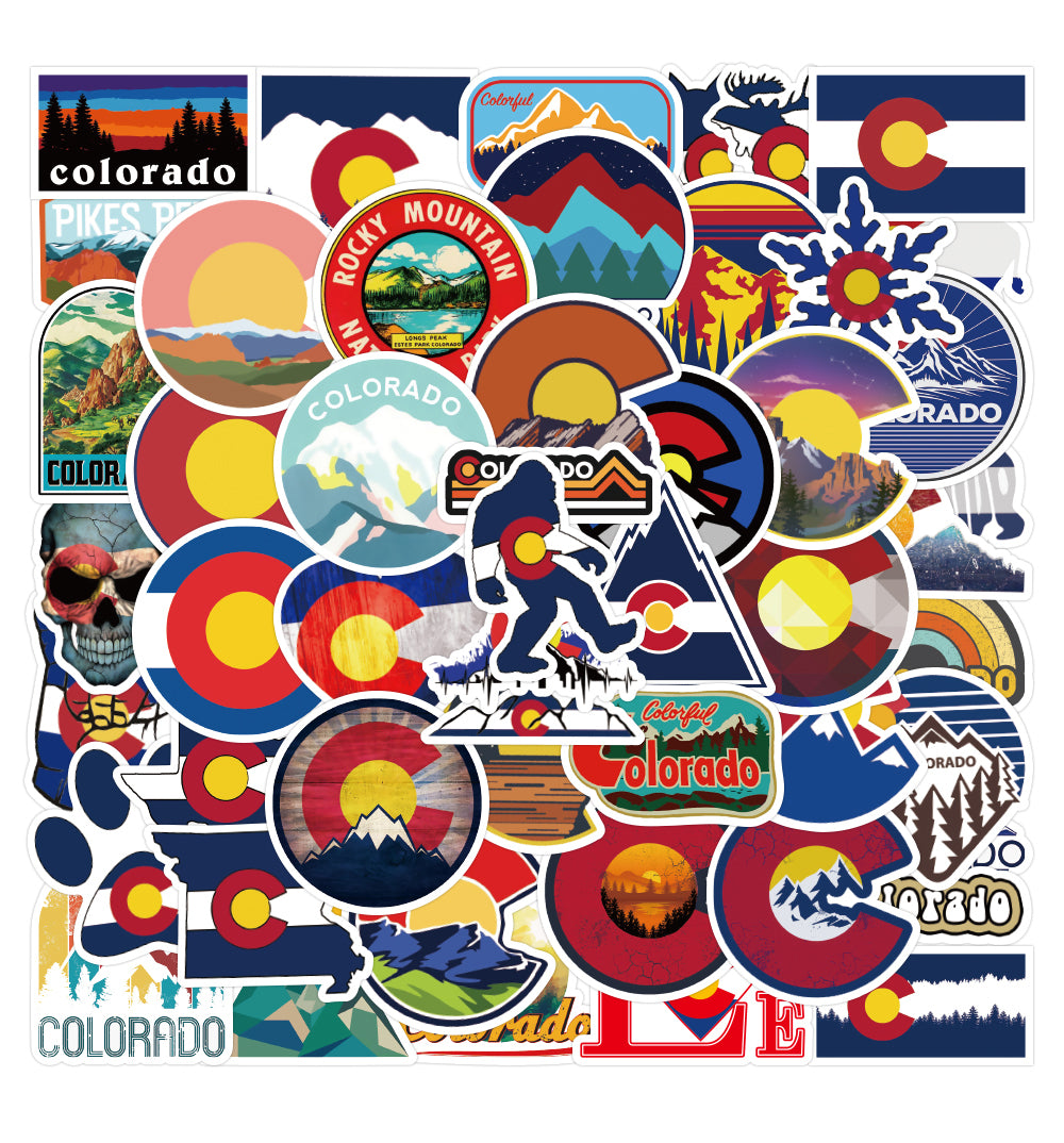 50Pcs-Lot City Colorado Graffiti Stickers Pack For Luggage Water Bottle Laptop Guitar Skateboard Helmet Phone Case Decals Wholesale