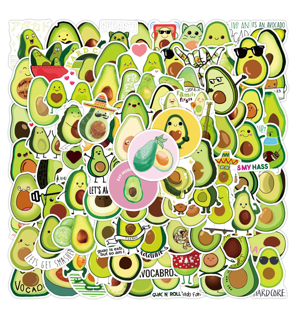 Stickers Decor Laptop Smiling Happy Avocados 50PCS Waterproof Vinyl Water BottleSkateboard Phone Guitar Bumper Funny Decals Luggage Graffiti Patches