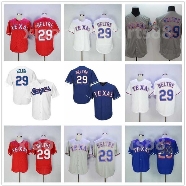 Men Women Youth Baseball Retire 29 Adrian Beltre Vintage Jersey All Stitched Flexbase Cool Base Tean Blue Red White Grey Pullover