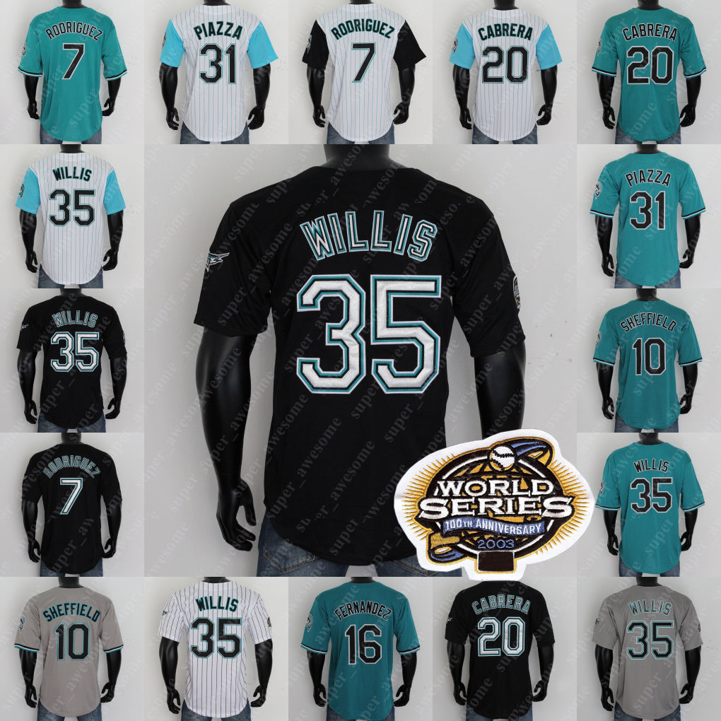 Florida Baseball Jersey Miguel Cabrera Ivan Rodriguez Dontrelle Willis Derrek Lee Mike Lowell Andre Dawson Gary Sheffield Juan Pierre Mike Piazza Jo