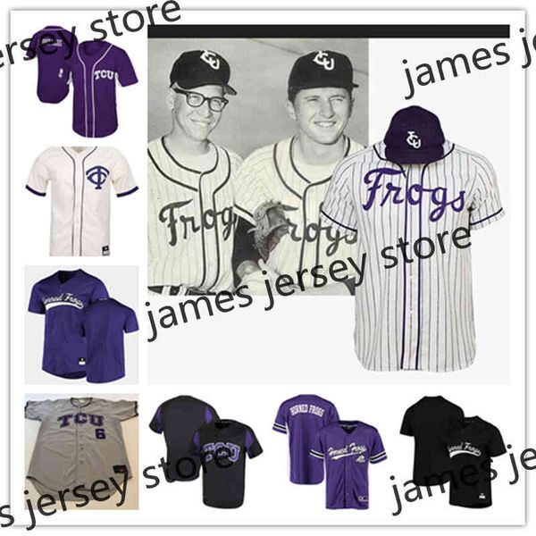 Xflsp 2022College Custom TCU Horned Frogs Baseball Jersey 7 Josh Watson 4 Johnny Rizer 3 Austin Henry 19 Jake Guenther 34 Alex Isola 5 Adam