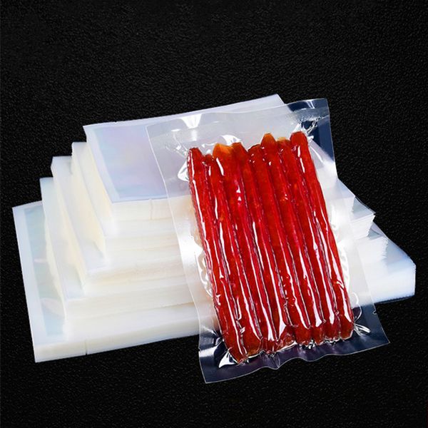 100pcs High Clear Open Top Vacuum Packaging Bag Thick Barrier Candy Snack Salt Ground Coffee Powder Meat Tea Heat Sealing Gift Storage Pouch