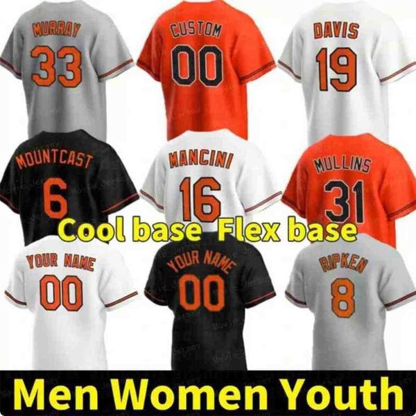 8 Cal Ripken Jr. Jersey Trey Mancini Chris Davis Cedric Mullins Ryan Mountcastle Austin Hays Eddie Murray Santander Kremer Men Women Youth