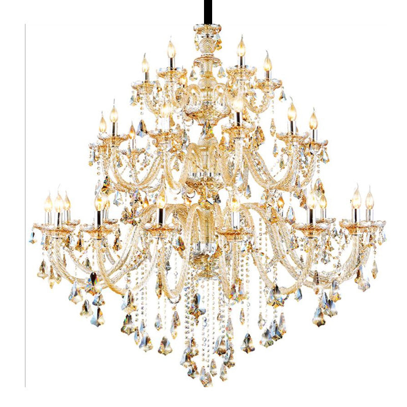 Modern Hotel Hall Candle Crystal Chandelier Blown Glass villa Stair Light Murano Chandeliers Banquet Pendant Lamps Sitting Room