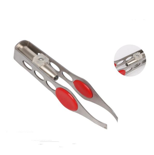 Other Home Garden Make Up Beauty Tool Stainless Steel LED Eyebrow Tweezer With Smart Light Non-slip Eyelash Hair Removal Tweezers Clip SN348