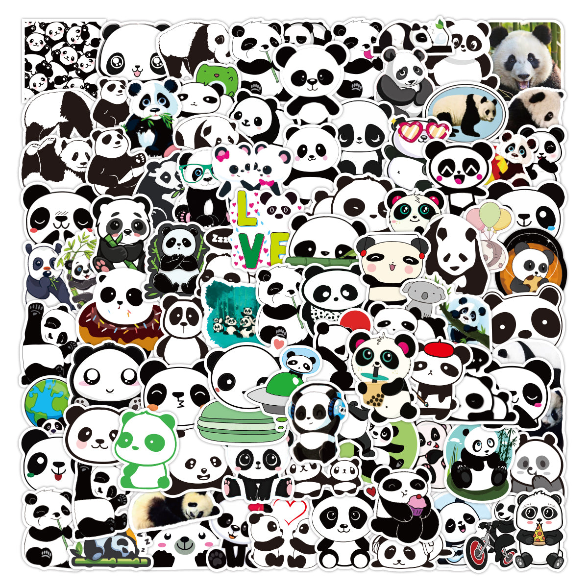 50Pcs Panda Animal Cartoon Cute Graffiti Stickers Aesthetics For Kids Toys DIY Luggage Pencil Phone Case Water Bottle Laptop Guitar Car Decals