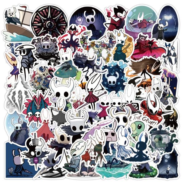 50Pcs-Lot Hollow Knight Cartoon Game Graffiti Stickers Waterproof Skateboard Suitcase Motorcycle Water Bottle Decal Stickers