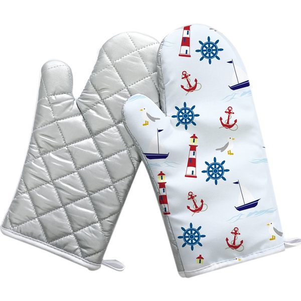Sublimation Heat-Resistant Oven Mitts Heat Protective Baking Kitchen Pot-Holding Cooking Gloves 0529