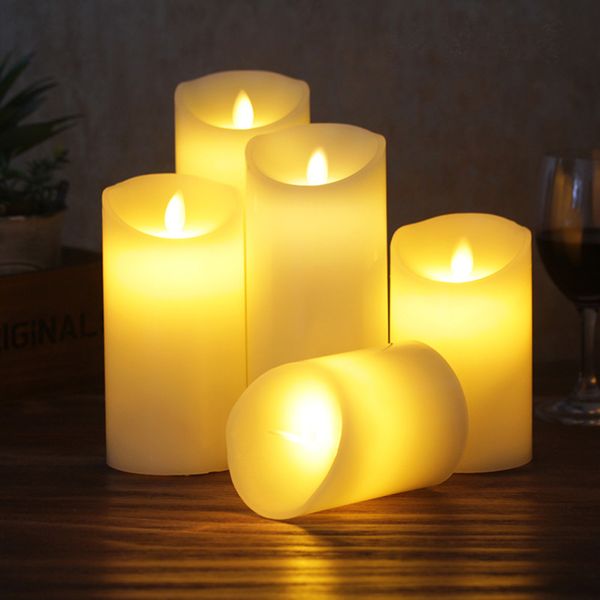 LED Flameless Candles , LED Candles Lights Battery Operated Plastic Pillar Flickering Candle Light for Party Decor