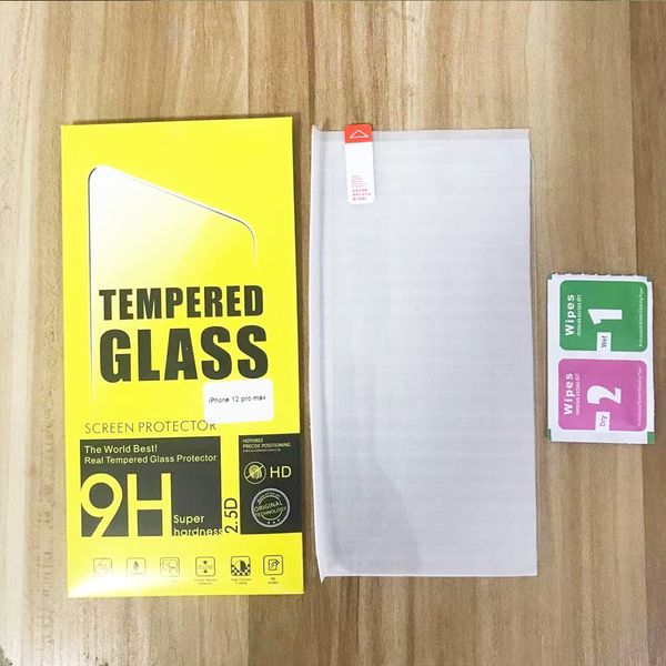 Tempered Glass Screen Protector for iPhone 13 12 11 Pro XS Max XR 7 8 Plus LG stylo 6 Film 0.33mm with Paper Box