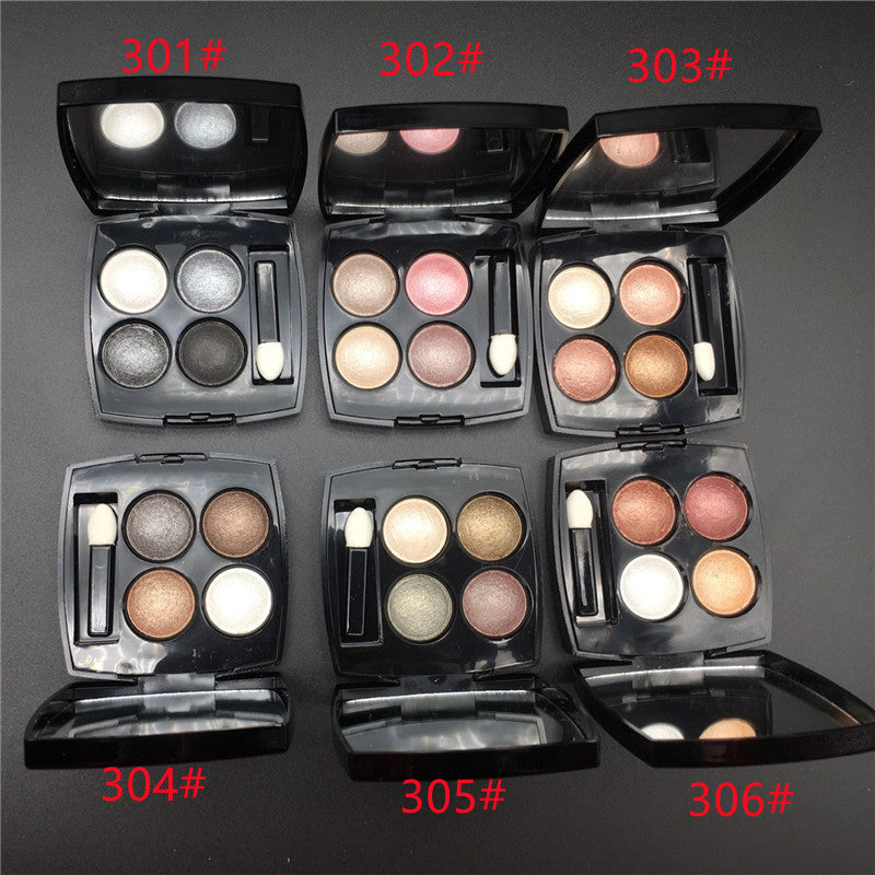 Brand Makeup Eye shadow 4 Colors Matte Shimmer Waterproof Eyeshadow shadows palette with brush 6 styles with mirror