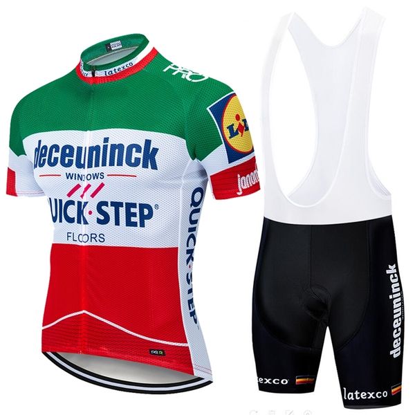 quickstep Pro Bicycle Team Short Sleeve Maillot Ciclismo Men&#039;s Cycling Jersey Kits Summer breathable Cycling Clothing Sets 220423