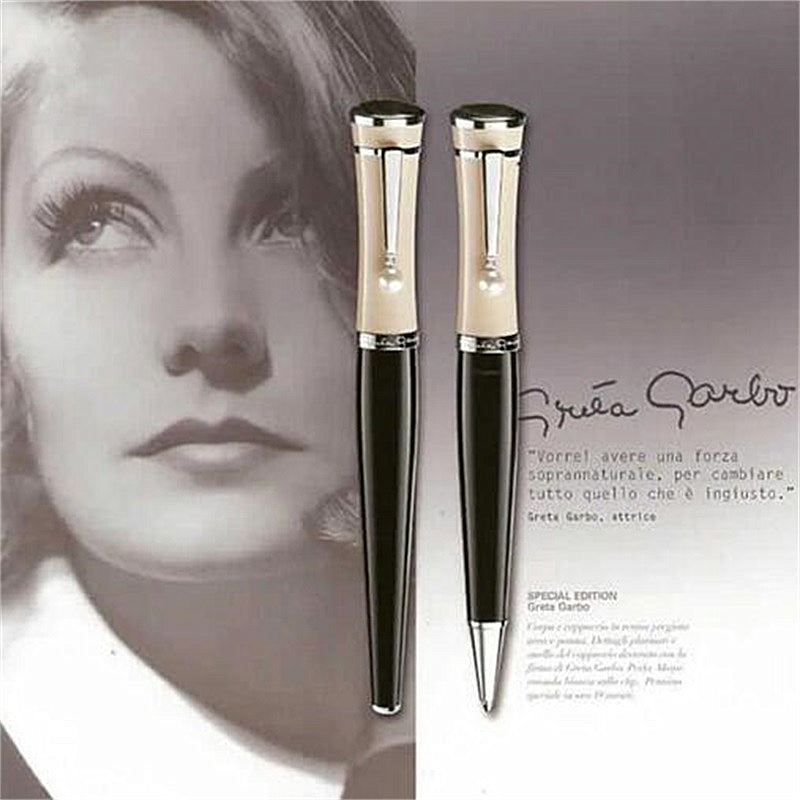 Special Collection Edition Greta Garbo Black Resin Rollerball Pen Ballpoint Pen Fountain pens Writing Office School Supplies With Pearl Cap
