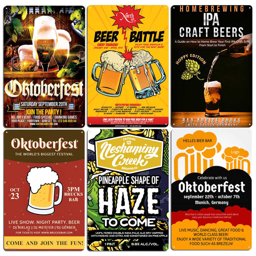 IPA Beer Vintage Poster Buskers Beer Metal Tin Sign Bar Pub Club Cafe Home Wall Decoration Beer Battle Iron Plate Plaque