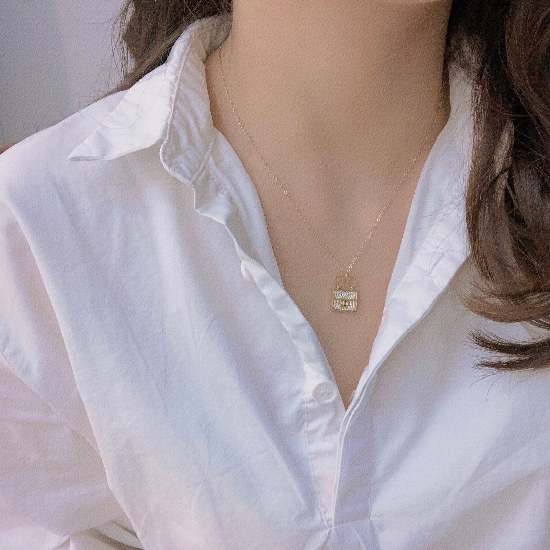 Luxury Women Designer Necklace Chunky Choker Chain Crystal 18K Gold Plated Stainless Steel Letter Pendants Necklaces Statement Wedding Jewelry X252