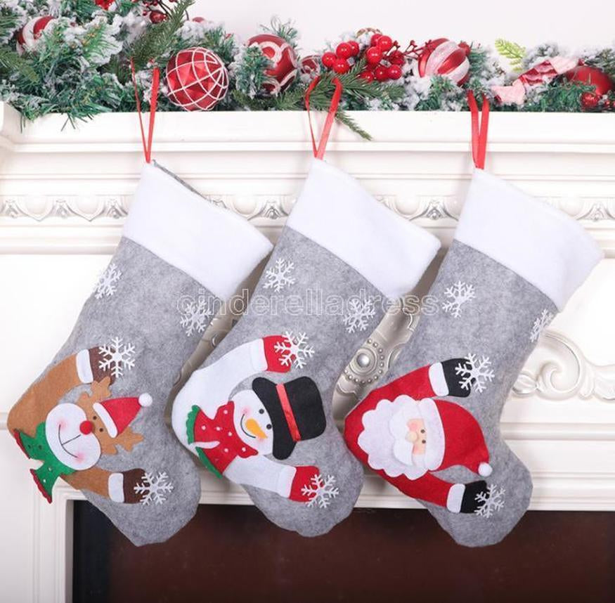 Christmas decoration Candy stockings Grey Xmas Tree Pendant Large Christmas-stocking with lights Kids Xmas-Gift Bag FY5006 sxa28