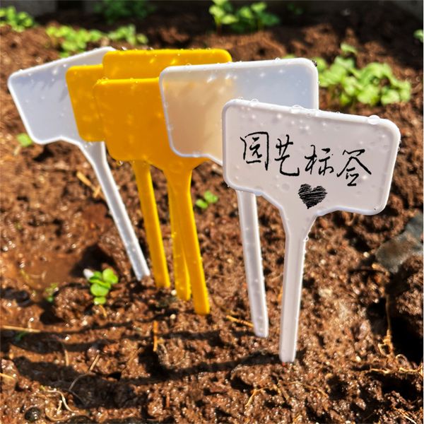 Garden Supplies Large Plastic Plant Labels T-Type Durable Nursery Garden Markers Tags for Outdoor Indoor Herbs Flowers Vegetable Potted Plan
