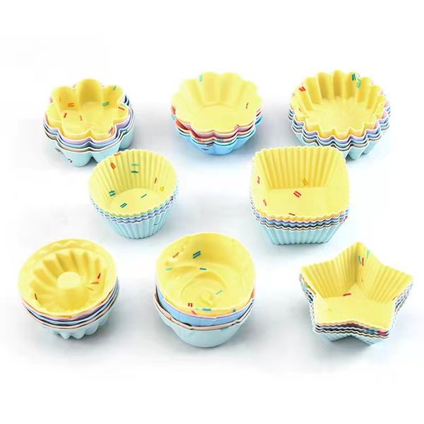 20Pcs-Set Silicone Cake Mold Round Shaped Muffin Cupcake Baking Molds Kitchen Cooking Bakeware Maker DIY Cake Decorating Tools